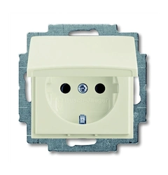 Розетка із заземленням з кришкою IP44 Abb Basic55 колір білий - «Chalet»