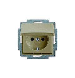 Розетка із заземленням з кришкою Basic 55 шампань 20 EUK-93-507
