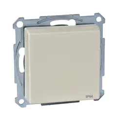 Розетка с крышкой IP44 Merten SM MTN2314-0344 бежевый глянец