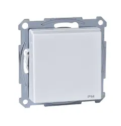 Розетка с заземлением с крышкой IP44 Merten SM MTN2314-0325 активный белый