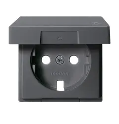 Накладка розетки с крышкой Merten SM MTN2341-0414 антрацит