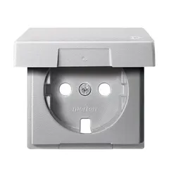 Накладка розетки с крышкой Merten SM MTN2341-0460 алюминий