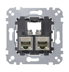 Механизм компьютерной розетки 2xRJ45 кат. 5е, FTP Merten MTN4575-0012