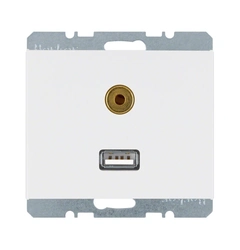 Розетка USB/3.5мм аудио, полярная белизна, «K.1» 3315397009