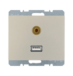 Розетка USB/3.5мм аудио, нержавеющая сталь, «K.5» 3315397004
