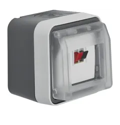 Розетка динаміка одинарна, IP55, сірий, W.1