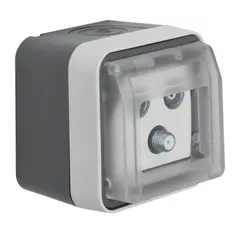 Розетка антена, 3 виходи, окрема, IP55, сірий, W.1