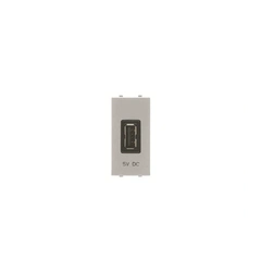 Розетка USB 1-мод. Abb Zenit, цвет серебристый