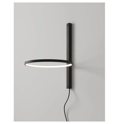 Бра Ring B with cord-Black-RAL 9005