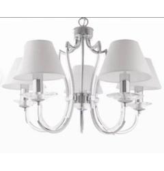Люстра CosmoLight RIGA P05762CH-WH с абажуром