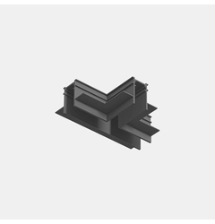 З'єднувач вбудований T-подібний IN_LINE CORNER R T HR, чорний (06.RTHR.BK)