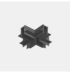 З'єднувач вбудований X-подібний IN_LINE CORNER R X HR, чорний (06.RXHR.BK)