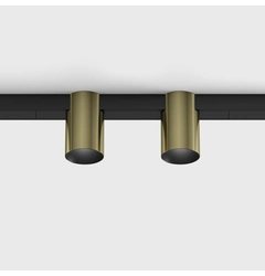 Світильник прожекторний MINI_LINE 42 TUB OUT, L150mm, D30mm, H49mm, LED 2×3.5W, 3000K, чорний/латунь (07.2349.7.930.BR)