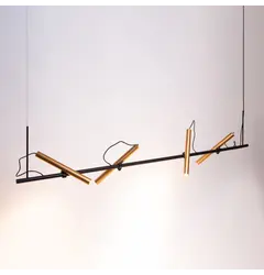 POINTER SUSP, L1300mm, H250mm, d25mm, 4х5.4W LED, 3000К, чорний/світле золото (10.1300.6.930.BK/CG)