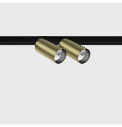 IN_LINE TUB S A 60 X2, 2-х групний, ON/OFF, D30mm, H60mm, L211mm, LED 2x4.5W, 2700K, латунь/чорний (06.2301.14.927.BR.2G)