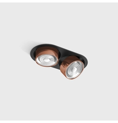SOL IN MINI X2, L206mm, W111mm, H50mm, LED 2x7W, 3000K, чорний/мідь (01.7522.14.930.BK/CP)