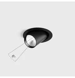 Вбудований стельовий поворотний світильник з рамкою TUB M OUT NB, D52мм, H60мм, CREE LED 9W, 750Lm, 3000K, 6°, CRI>90, 220V, IP20, чорний