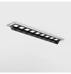 Вбудований стельовий світильник з рамкою та асиметричною оптикою VARIO WALL WASHER 218, L218мм, W38мм, H45мм, LED 10W, 720Lm, 3000K, 48x25°, CRI>90, 350mA, IP20, білий