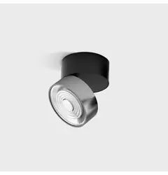 Накладний стельовий світильник, поворотний SOL SURF, D95мм, H78мм, LED 14W, 1446Lm, 3000K, 38°, CRI>90, 350mA, 220V-240V, IP20, чорний/хром