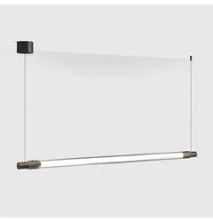 Підвісний світильник з накладною базою CRYSTAL VETRO, L1130mm, D40mm, 15W LED, 680Lm, 3000K, блок живлення 24V не в комплекті, CRI>90, IP20, прозоре скло, оксид латуні