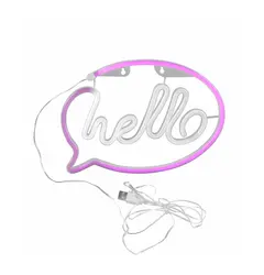 Світильник Goldlux 327147 Neon Hello Led 1x3W USB 5V DC 1A IP20 Wh