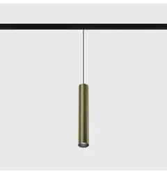 Підвісний світильник IN_LINE TUB S P 200, D30mm, H200mm, CREE LED 7W, 610Lm, 3000K, 50°, CRI>90, 48V, 2-х групний, Вкл./Викл., IP20, латунь/чорний