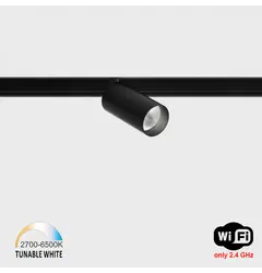 Прожектор IN_LINE TUB S A 60 TW, D30mm, H60mm, LED 6.3W, TW DIM: 2700K(393Lm)-6500K(454Lm), 30°, CRI>90, 48V DС, IP20, чорний