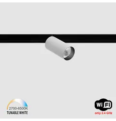 Прожектор IN_LINE TUB S A 60 TW, D30mm, H60mm, LED 6.3W, TW DIM: 2700K(393Lm)-6500K(454Lm), 30°, CRI>90, 48V DС, IP20, білий/чорний