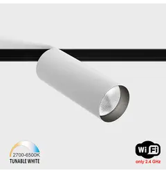 Прожектор IN_LINE TUB M A 140 TW, D52mm, H140mm, LED 18W, TW DIM: 2700K(1140Lm)-6500K(1386Lm), 30°, CRI>90, 48V DС, IP20, білий/чорний