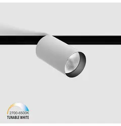 Прожектор IN_LINE TUB M A 90 TW, D52mm, H90mm, LED 13W, TW DIM: 2700K(840Lm)-6500K(994Lm), 30°, CRI>90, 48V DС, IP20, білий/чорний