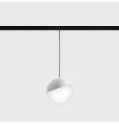 Підвісний світильник IN_LINE BALL M, D100mm, H1500mm, CREE LED 7W, 590Lm, 3000K, 230°, CRI>90, 48V, 2-х групний, Вкл./Викл., IP20, опаловий, білий/чорний
