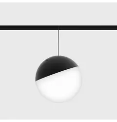 Підвісний світильник IN_LINE BALL L, D180mm, H1500mm, CREE LED 28W, 2181Lm, 3000K, 230°, CRI>90, push dimmable, 48V, 2-х групний, Вкл./Викл., IP20, опаловий, чорний