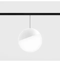 Підвісний світильник IN_LINE BALL L, D180mm, H1500mm, CREE LED 28W, 2181Lm, 3000K, 230°, CRI>90, push dimmable, 48V, 2-х групний, Вкл./Викл., IP20, опаловий, білий/чорний
