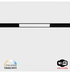 Лінійний світильник IN_LINE LINEA 205 TW, L205mm, W24.5mm, H48mm, LED 6W, TW DIM: 2700K(419Lm)-6500K(435Lm), CRI>90, 48V DС, IP20, опаловий, чорний