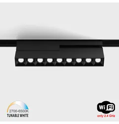 Прожектор IN_LINE COMFORT B 205 TW, L205mm, W24.5mm, H107mm, LED 10W, TW DIM: 2700K(563Lm)-6500K(632Lm), 20°, CRI>90, 48V DС, IP20, чорний