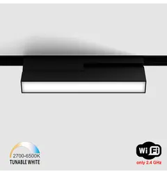Прожектор IN_LINE LINEA B 205 TW, L205mm, W24.5mm, H107mm, LED 6W, TW DIM: 2700K(419Lm)-6500K(435Lm), CRI>90, 48V DС, IP20, опаловий, чорний