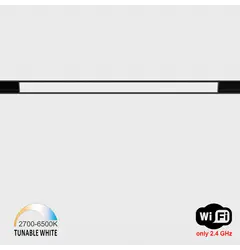 Лінійний світильник IN_LINE LINEA 407 TW, L407mm, W24.5mm, H48mm, LED 11W, TW DIM: 2700K(733Lm)-6500K(834Lm), CRI>90, 48V DС, IP20, опаловий, чорний