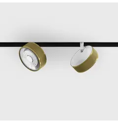 Прожектор IN_LINE SOL MINI, D75mm, H26mm, LED 7W, 4000K, 610Lm, 45°, CRI>90, 48V, 4-х провідний DIM DALI, IP20, латунь/білий