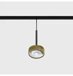 Підвісний світильник IN_LINE SOL MINI P, D75mm, H135mm, LED 7W, 610Lm, 3000K, 24°, CRI>90, 48V, 2-х групний, Вкл./Викл., IP20, латунь/чорний