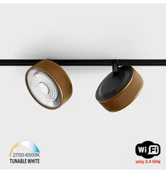 Прожектор IN_LINE SOL TW, D95mm, H33mm, LED 13W, TW DIM: 2700K(881Lm)-6500K(1025Lm), 24°, CRI>90, 48V DС, IP20, кавовий/чорний
