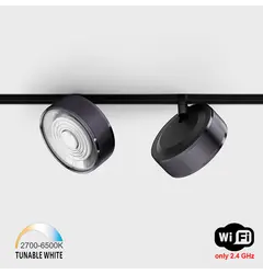 Прожектор IN_LINE SOL TW, D95mm, H33mm, LED 13W, TW DIM: 2700K(881Lm)-6500K(1025Lm), 24°, CRI>90, 48V DС, IP20, діамантово-чорний/чорний