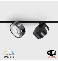 Прожектор IN_LINE SOL TW, D95mm, H33mm, LED 13W, TW DIM: 2700K(881Lm)-6500K(1025Lm), 24°, CRI>90, 48V DС, IP20, діамантово-чорний/чорний