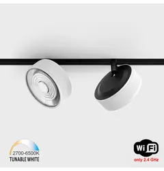 Прожектор IN_LINE SOL TW, D95mm, H33mm, LED 13W, TW DIM: 2700K(881Lm)-6500K(1025Lm), 24°, CRI>90, 48V DС, IP20, білий/чорний