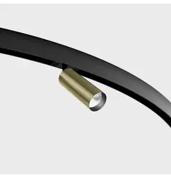 Прожектор IN_RING TUB M A 140, D52mm, H140mm, CREE LED 19W, 4000K, 50°, 1970Lm, CRI>90, Вкл./Викл., 48V, IP20, латунь/чорний