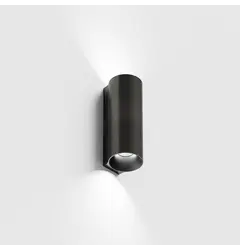 Накладний настінний світильник WALL TUB M 140 RIB, вгору/вниз, D50mm, SP55mm, H140mm, CREE LED 2x4.5W, 3000K, 2x151Lm, 60°, CRI>90, IP20, 220-240V, титановий