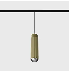 Підвісний світильник IN_LINE TUB M P 200, D52mm, H200mm, CREE LED 10.8W, 3000K, 1120Lm, 50°, CRI>90, 48V, 2-х групний, Вкл./Викл., IP20, латунь/чорний