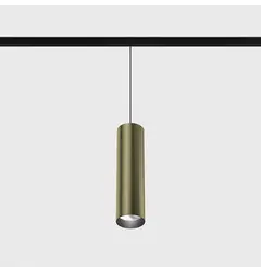 Підвісний світильник IN_LINE TUB M P 200, D52mm, H200mm, CREE LED 10.8W, 4000K, 1120Lm, 50°, CRI>90, 48V, 2-х групний, Вкл./Викл., IP20, латунь/чорний