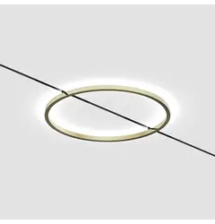 Трековий cвітильник MICRO_LINE AURA S IN, indirect light, D267mm, W8mm, H10mm, LED 9W, 3000K, 110°, 80Lm, CRI>90, 48V, DIM DALI, IP20, опаловий, латунь/чорний