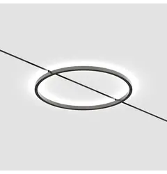 Трековий cвітильник MICRO_LINE AURA S IN, indirect light, D267mm, W8mm, H10mm, LED 9W, 3000K, 110°, 80Lm, CRI>90, 48V, DIM DALI, IP20, опаловий, титановий/чорний