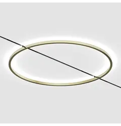 Трековий cвітильник MICRO_LINE AURA M IN, indirect light, D267mm, W8mm, H10mm, LED 12W, 3000K, 110°, 127Lm, CRI>90, 48V, DIM DALI, IP20, опаловий, латунь/чорний